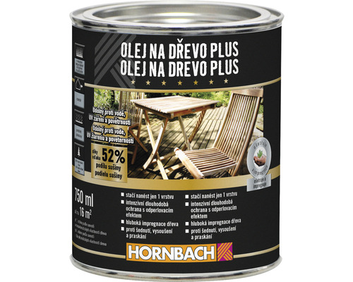Olej na dřevo Hornbach Plus Douglaska 0,75 l Olej na dřevo Plus plechovka 750 ml pro venkovní použití