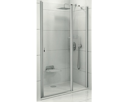 Sprchové dveře do niky Ravak Chrome CSD2-120 Bright Alu+Transparent 0QVGCC00Z1 Sprchový kout s hlavovou sprchou, armaturou a sprchovým sedátkem