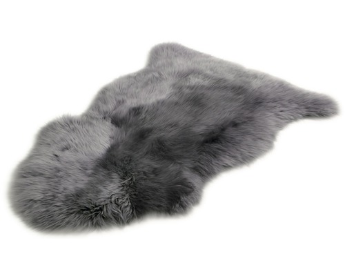 Pravá ovčí dekorativní kůže tmavě šedá 90x60 cm-0