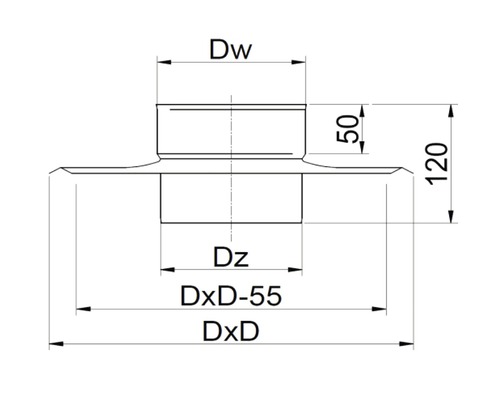 Technický výkres trubkového dílu s rozměry