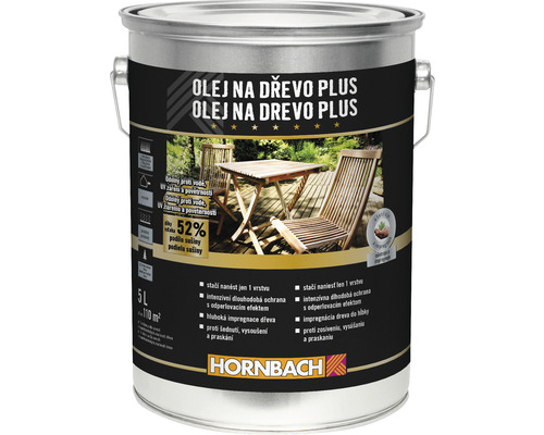 Olej na dřevo Hornbach Plus Teak 5 l Olej na dřevo Hornbach Plus Teak 5 l
