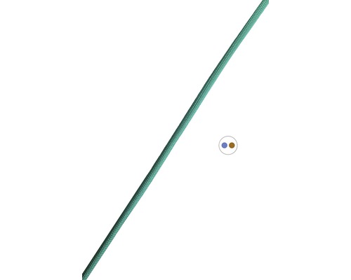 Textilní kabel 2x0,75 zelený, metrážové zboží