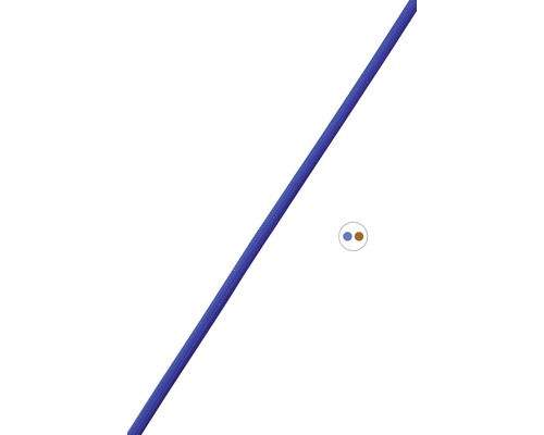 Textilní kabel 2x0,75 modrý, metrážové zboží