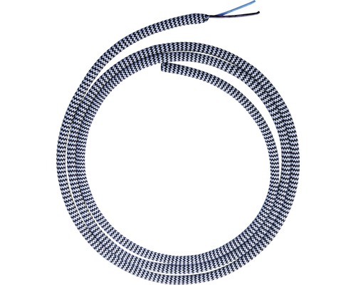 Textilní kabel H03VV-F 2x0,75 černá/zebra, metrážové zboží