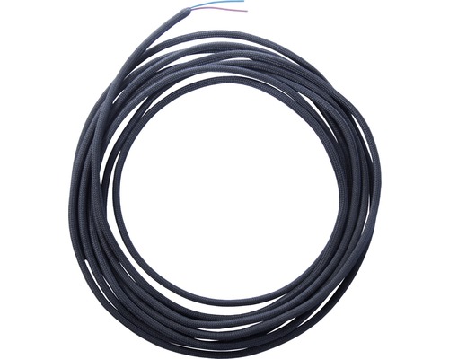 Textilní kabel H03VV-F 2x0,75 černá, metrážové zboží
