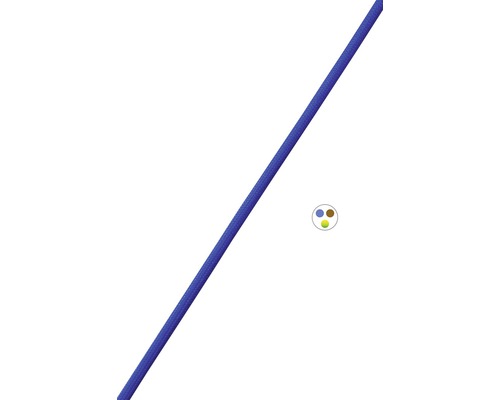 Textilní kabel 3x0,75 modrý, metrážové zboží