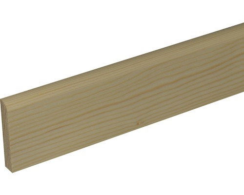 Podlahová lišta Konsta oblá 10 x 58 x 2400 mm borovice Profilovaná dřevěná lišta z neošetřeného dřeva