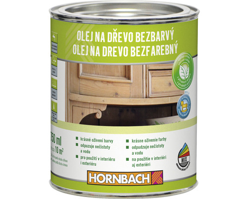 Olej na dřevo Hornbach bezbarvý 0,75 l ekologicky šetrné-0