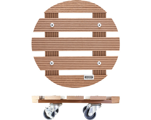 Dřevěná podložka s kolečky na květináče