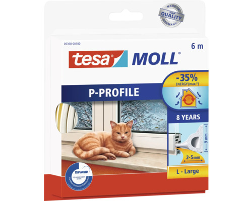 Těsnicí profil Tesa Moll P-profil pro utěsnění oken, velikost L