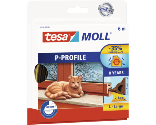 Těsnicí profil Tesa Moll P-profil pro utěsnění oken, délka 6 metrů