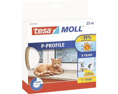 Těsnicí páska Tesa Moll P-profil, 25 metrů