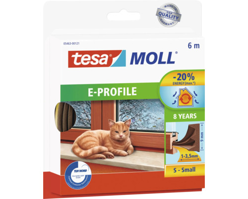 Těsnění Tesa Moll E-profil, vhodné pro okna a dveře