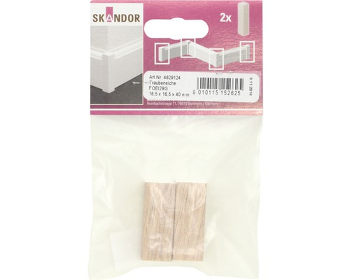 Skandor rohový prvek soklové lišty ze dřeva, dva kusy v balení