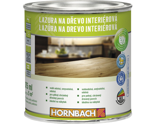 Lazura na dřevo interiérová Hornbach 0,375 l bezbarvá