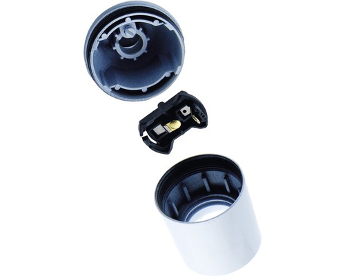 Jednotlivé díly objímky svítidla v detailu