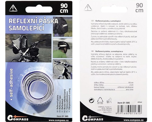 Samolepicí reflexní páska, délka 90 cm, pro zvýšení viditelnosti