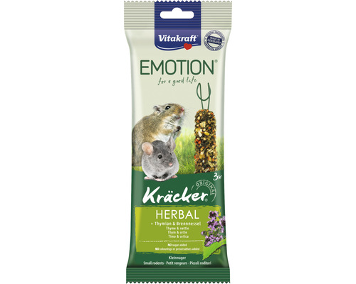 Pamlsky pro hlodavce Vitakraft Emotion® Kräcker® Herbal 3 ks Vitakraft Emotion Kräcker Herbal pro malé hlodavce, 3 kusy