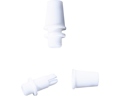 Tři bílé odlehčovače tahu pro elektrické kabely