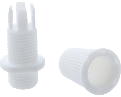 Dvě bílé plastové hmoždinky