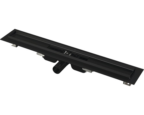 Sprchový žlab Alcadrain s okrajem pro perforovaný rošt APZ101BLACK Low-750 Kovový podlahový odtok pro sprchy