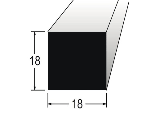 Hranolek čtvercový nastavovaný 18 x 18 x 2400 mm dub Čtvercový profil o rozměrech 18x18 milimetrů.