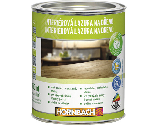 Lazura na dřevo interiérová Hornbach 0,75 l mahagon Interiérová lazura na dřevo v plechovce