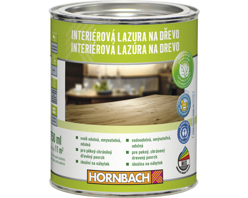 Lazura na dřevo interiérová Hornbach 0,75 l bílá ekologicky šetrné