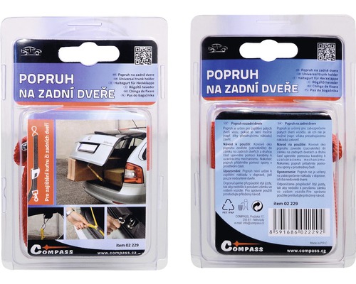 Univerzální držák kufru pro zajištění zadních dveří v balení