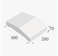 Technický nákres zákrytové desky se rozměry 300 x 200 x 70 milimetrů