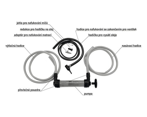 Odsávací čerpadlo oleje s hadicemi a příslušenstvím