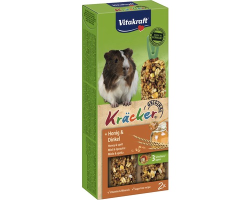 Krmivo pro morčata Vitakraft Kräcker s medem 2 ks 112 g Vitakraft Kräcker med medem a špaldou pro hlodavce, dvě tyčinky