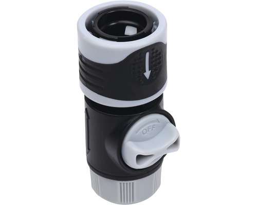 Konektor vodovodního kohoutku pro zahradní hadice s uzavíracím ventilem