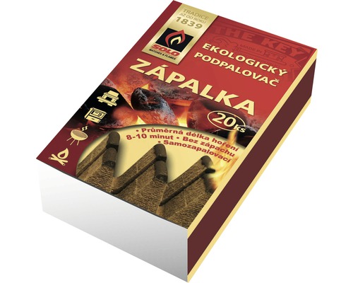 Podpalovač ekologický SOLO zápalka 20 ks Krabice zápalek s ekologickým podpalovačem