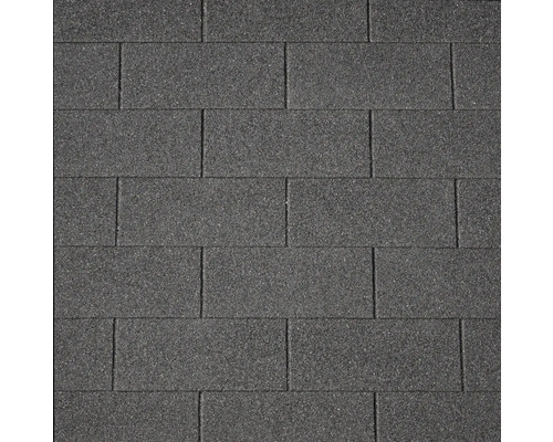Asfaltový šindel PRECIT obdélník černý balení 2 m² Detailní záběr na obdélníkové střešní šindele