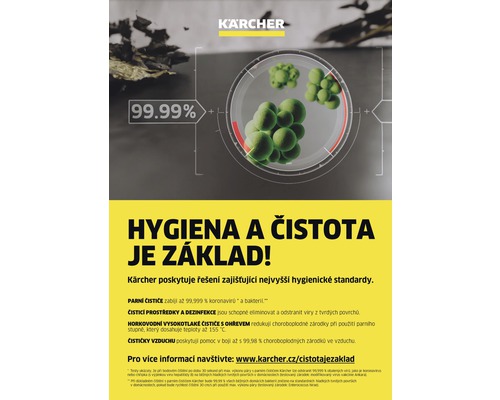 Informace o hygieně Kärcher s tím, že hygiena a čistota jsou základem
