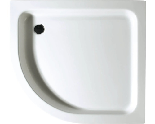 Čtvercová sprchová vanička se čtvrtkruhem a odtokem