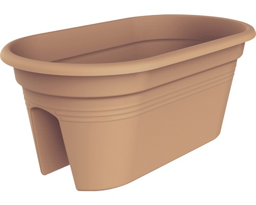 Truhlík na zábradlí plastový elho Green Basics Flower Bridge 55x30x23 cm terakota Závěsný truhlík na balkon