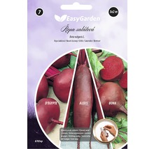 Logo EasyGarden, výsevní pásek červené řepy, odrůdy Alexis, Bona a D''Egypte