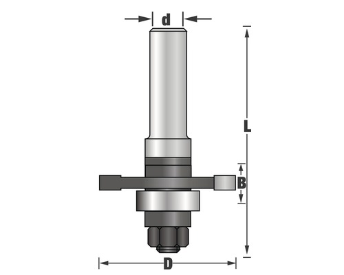Technický výkres drážkovací frézy s rozměry