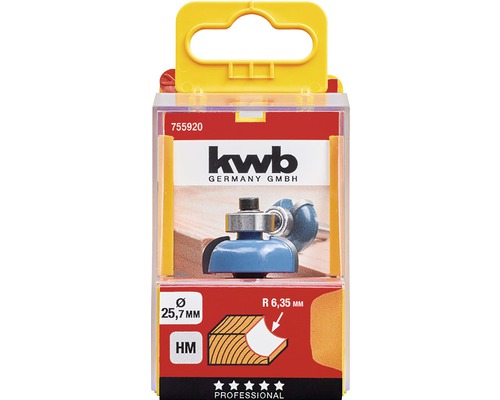 Zaoblovací fréza s kuličkovým ložiskem a rádiusem 6,35 milimetrů v obalu