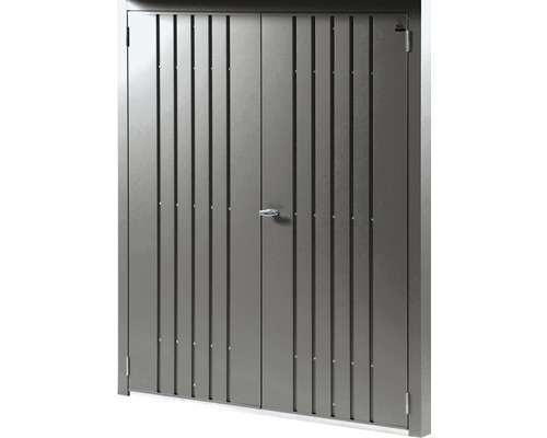 Dveřní set pro přístřešek na dřevo Biohort WoodStock 150 šedý křemen metalický