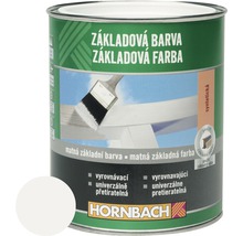Základní nátěr v plechovce s ukázkou barvy a logem Hornbach