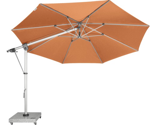 Výkyvný slunečník s betonovým podstavcem a kolečky