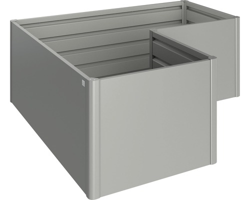 Vyvýšený záhon Biohort L plechový 201 x 201 x 77 cm šedý křemen metalický Kovový vyvýšený záhon ve tvaru L do zahrady