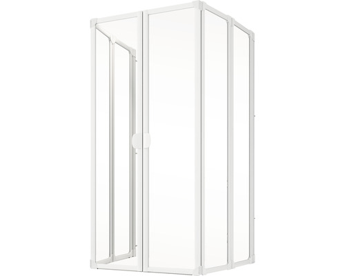 Rohová sprcha s dveřmi z čirého skla