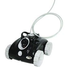 Černý čisticí robot pro bazény s kolečky a kabelem