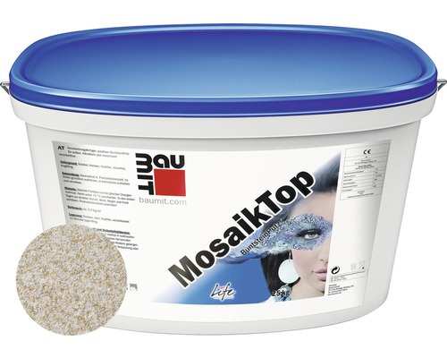 Tenkovrstvá omítka Baumit MosaikTop Essential Line 25 kg M301 Kbelík mozaikové omítky, 25 kilogramů