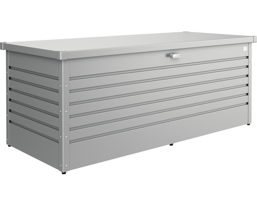 Zahradní box na polstry Biohort 180, 181 x 79 x 71 cm šedý křemen metalický Šedá zahradní bedna pro venkovní použití k uložení zahradního nářadí a nábytku