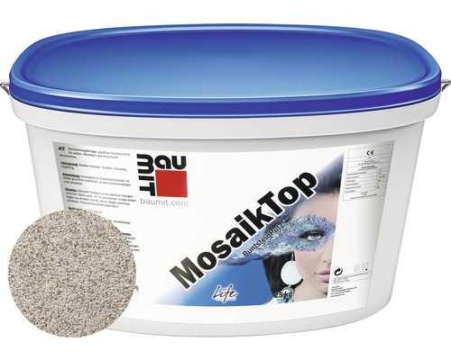 Tenkovrstvá omítka Baumit MosaikTop Essential Line 25 kg M303 Baumit MosaikTop Life mozaiková omítka v kbelíku o hmotnosti 25 kilogramů